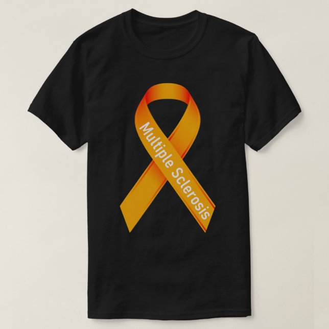 Camiseta Esclerosis múltiple MS Naranja Cinta de Conciencia (Diseño del anverso)