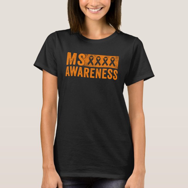 Camiseta Esclerosis múltiple Naranja Cinta Hombres Mujeres  (Anverso)