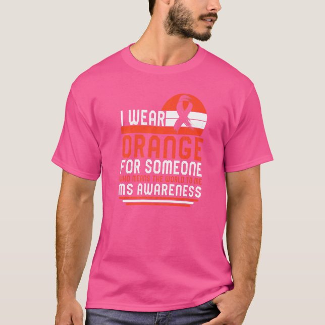 Camiseta Esclerosis Múltiple Que Uso Naranja Ribbon Ms Figh (Anverso)