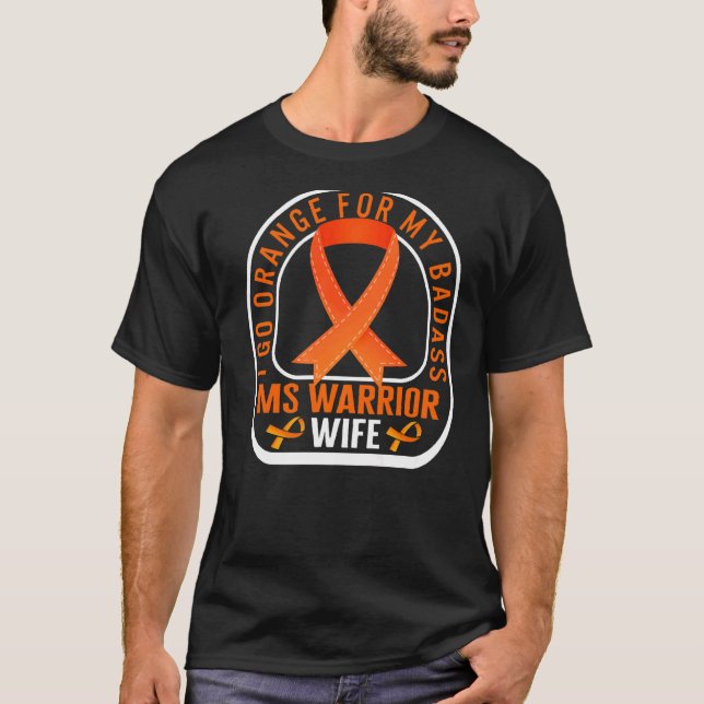 Camiseta Esclerosis múltiple Sra. Warrior Esposa Naranja Ri (Anverso)