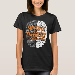 Camiseta Esclerosis Múltiple Todo En Mi Cabeza Naranja Ribb