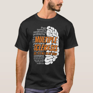 Camiseta Esclerosis Múltiple Todo En Mi Cabeza Naranja Ribb