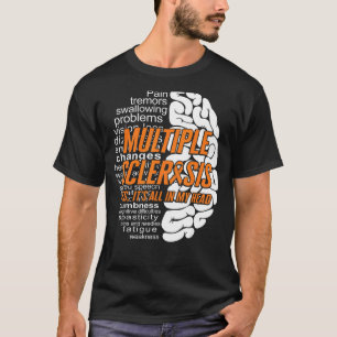 Camiseta Esclerosis Múltiple Todo En Mi Cabeza Naranja Ribb