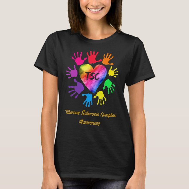 Camiseta Esclerosis Tuberosa Manos de Conciencia Complejas (Anverso)