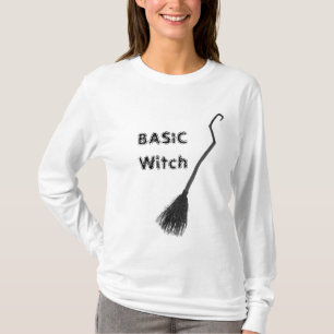 Camiseta Escoba de bruja BASIC personalizada divertida para