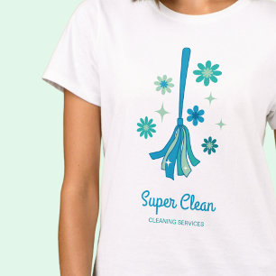 Camiseta Escoba Retro de Limpieza Profesional de Casas Bril