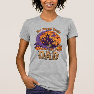 Camiseta Escoba Rompió Papá Halloween Casa Embrujada Bigote