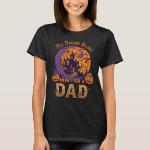 Camiseta Escoba Rompió Papá Halloween Casa Embrujada Bigote