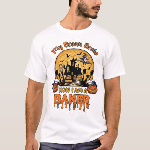 Camiseta Escoba Rompió Pastelero Halloween Bruja Chef Calab