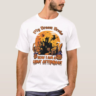 Camiseta Escoba Rota Ahora Soy Azafata Halloween_1