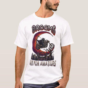 Camiseta Escobas Aficionados Motorista Segador Halloween R