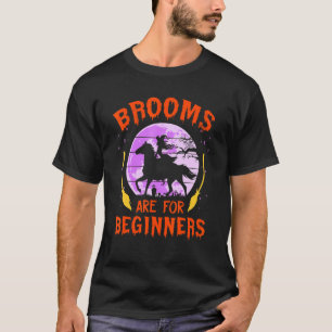 Camiseta Escobas Son Para Principiantes Caballos Bruja Hall