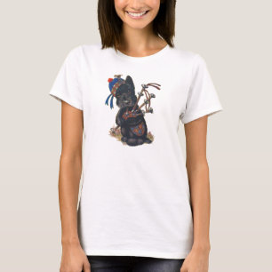 Camiseta Escocés lindo que toca las gaitas