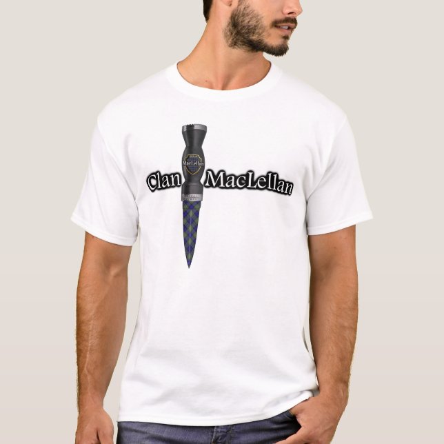 Camiseta Escocés Sgian Dubh del tartán de MacLellan del (Anverso)