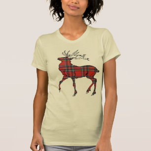 Camiseta escocesa de los ciervos del tartán (de