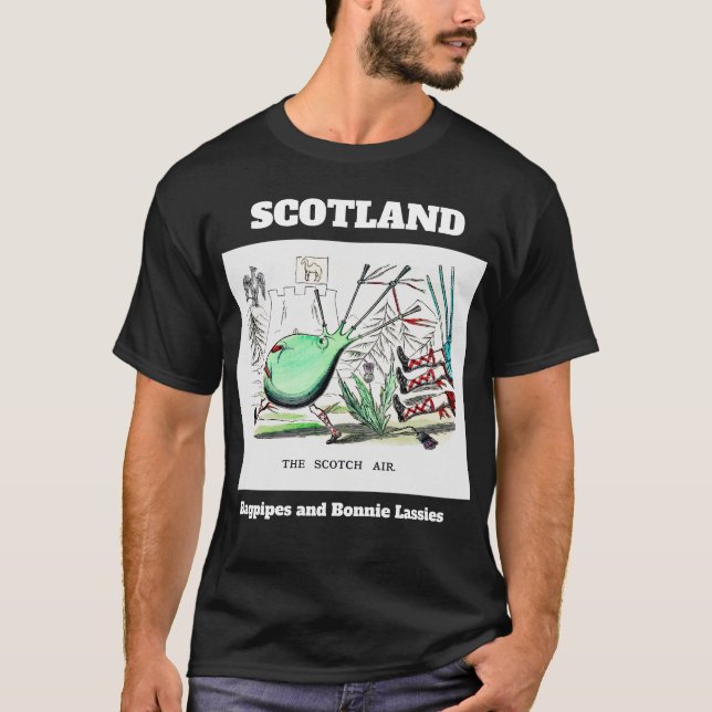 Camiseta Escocia Bagpipes y Bonnie Lassies (Anverso)