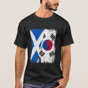 Camiseta Escocia Corea del Sur Media Bandera Escocesa Surco