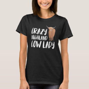 Camiseta Escocia Crazy Highland Cow Lady