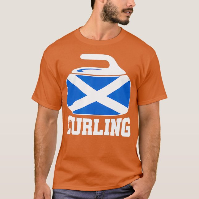 Camiseta Escocia Curling I Scottish Flag Curling Stone (Anverso)
