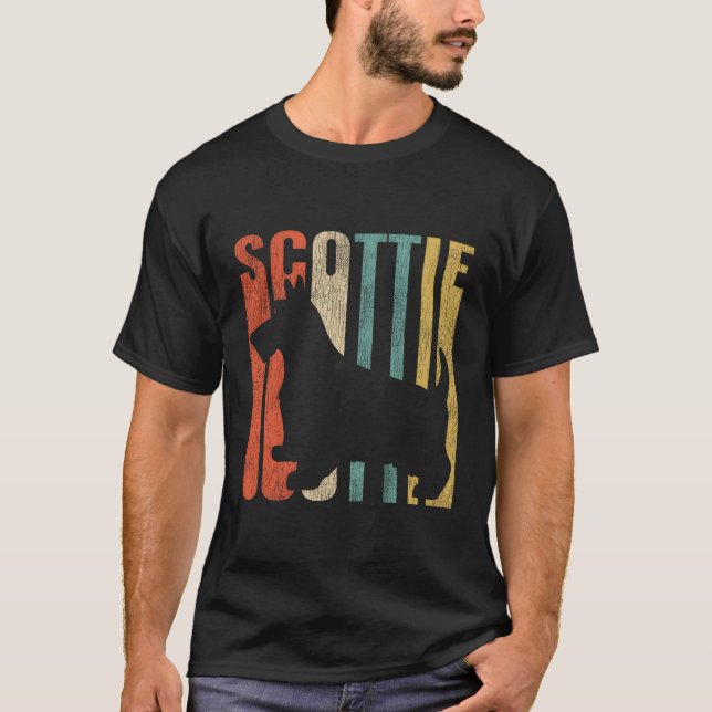 Camiseta Escocia De Perro De 1970, Retro Terrier Escocés, C (Anverso)