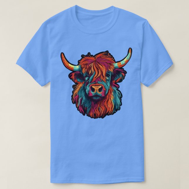 Camiseta Escocia Hairy Highland Cow (Diseño del anverso)