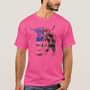 Camiseta Escocia Highland Cow America Bandera De Los Ee.Uu.