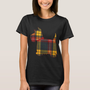 Camiseta Escocia Perro Escocia Terrier Buchanan Tartan Plai