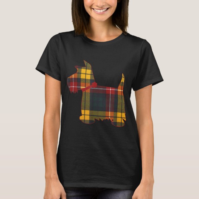 Camiseta Escocia Perro Escocia Terrier Buchanan Tartan Plai (Anverso)