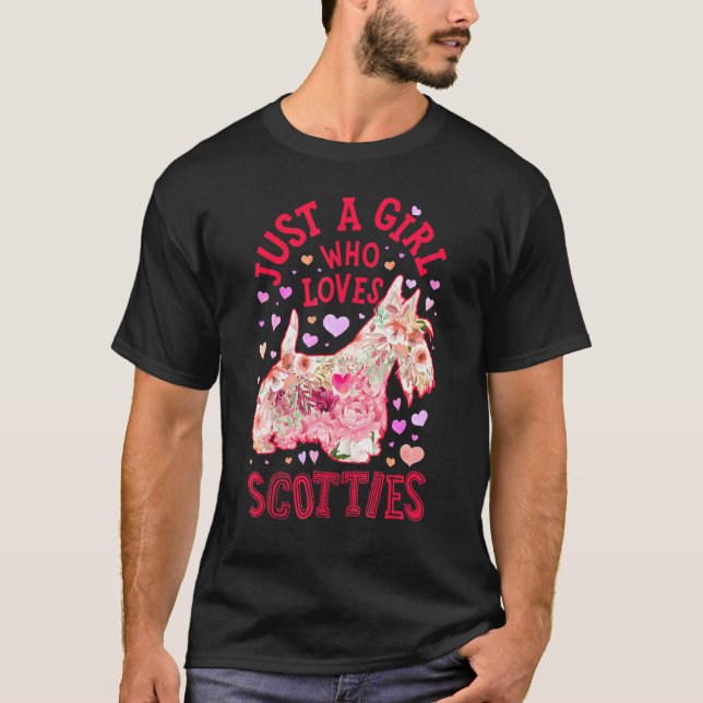 Camiseta Escocia: Terrier escocés, solo un Chica que ama al (Anverso)
