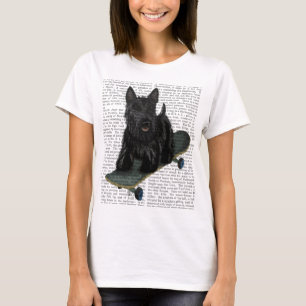 Camiseta Escocia Terrier y Skateboard