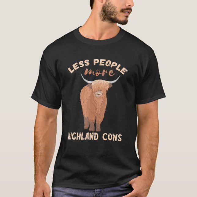 Camiseta Escocia: Vaca Highland, menos gente, Co (Anverso)