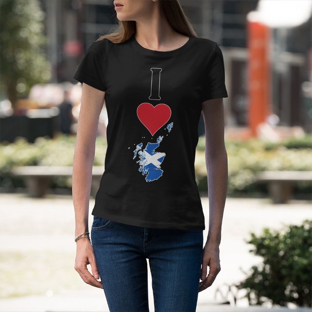Camiseta Escocia Vertical I Love Scottish Flag Map Womens (Subido por el creador)