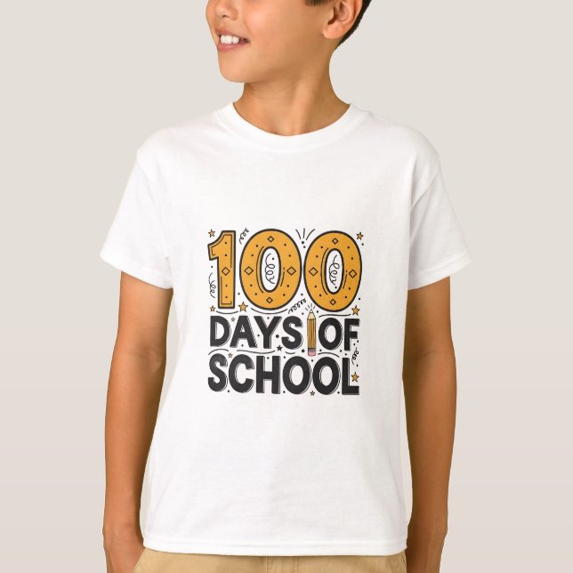 Camiseta escolar '100 días más inteligentes' para  (Anverso)