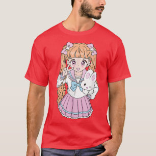 Camiseta Escolar Cute Kawaii Chica Anime Lover Kidcore Aest