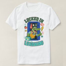 Camiseta Escolar de Caimán Atrapado para Aprender