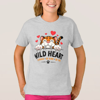 Camiseta escolar para niños Wild Heart Cat Kids –