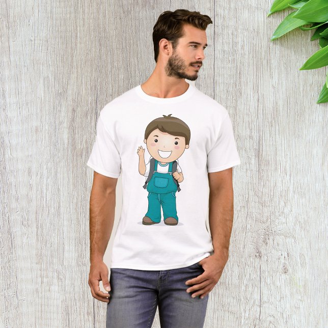 Camiseta Escolar sonriente con mochila (Subido por el creador)
