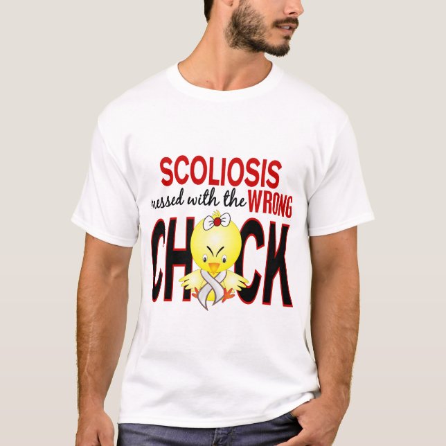 Camiseta Escoliosis ensuciada con el polluelo incorrecto (Anverso)