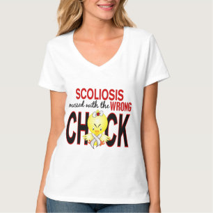 Camiseta Escoliosis ensuciada con el polluelo incorrecto