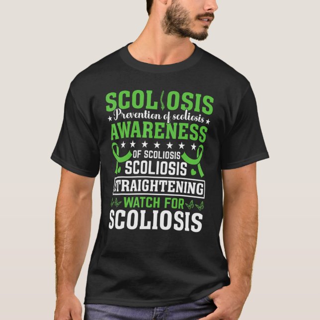 Camiseta Escoliosis Lesiones de espalda Conciencia Cinta Es (Anverso)