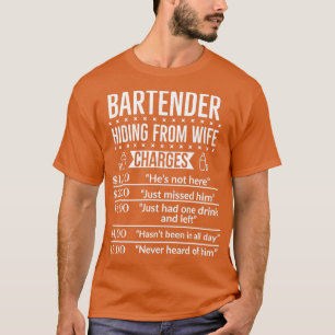 Camiseta Escolta de barman por cargos de esposa divertida