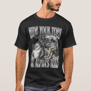Camiseta Esconder Dedos Alfas Aquí Chistoso Meme de Hombre 