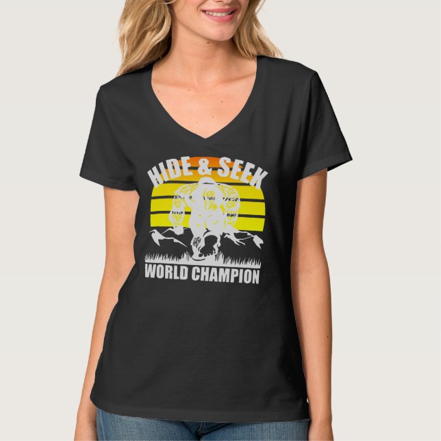 Camiseta Esconder y buscar al Campeón Mundial #Bigfoot (Anverso)