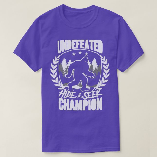 Camiseta Esconder Y Buscar Campeón De Pie Grande Sasquatc (Diseño del anverso)