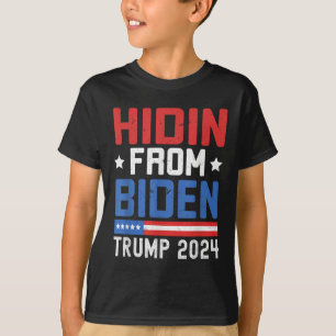 Camiseta Escondido de niños de Biden hombres Trump 2024 gra