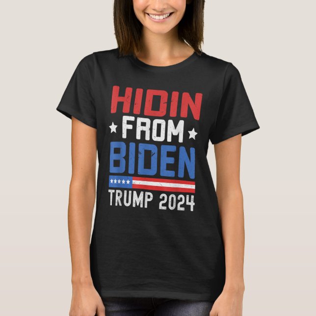 Camiseta Escondido de niños de Biden hombres Trump 2024 gra (Anverso)