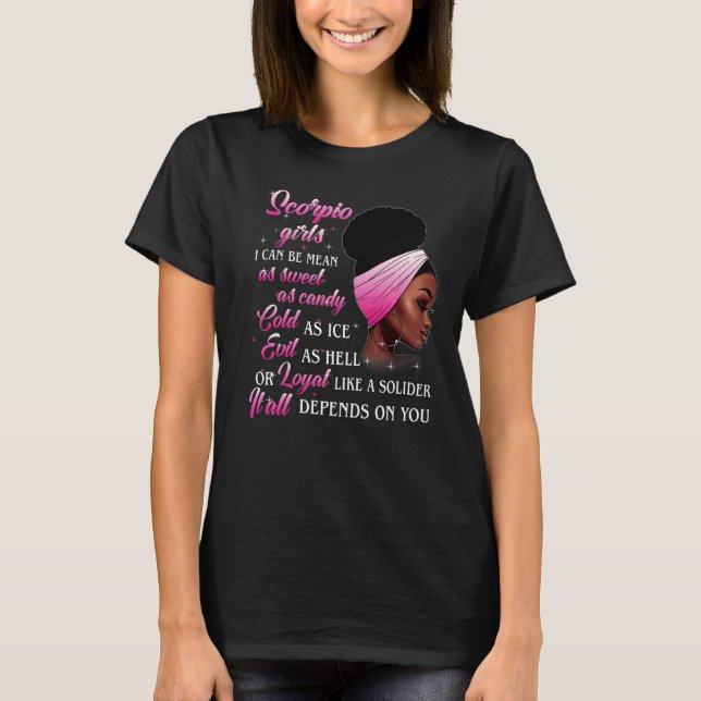 Camiseta Escorpio Chica Depende De Usted Zodiac Cumpleaños  (Anverso)