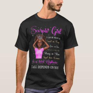 Camiseta Escorpio Chica Reina Negra Zodiac Cumpleaños Mujer