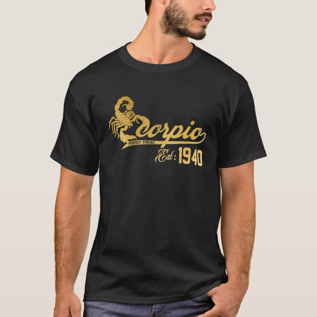 Camiseta Escorpio El Escorpión Zodiac Awesome 1940 Octubre  (Anverso)