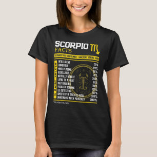 Camiseta Escorpio Hechos Sorprendente Rótulo Zodiaco Scorpi